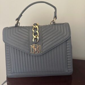 Badgley Mischka Quilted Gray Satchel
